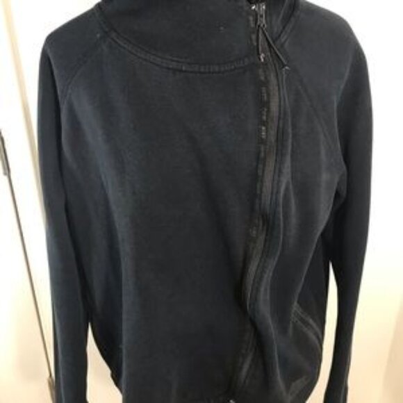 NIKE TECH Black Asymmetrical Zip Hoodie Size Medium - Picture 5 of 7